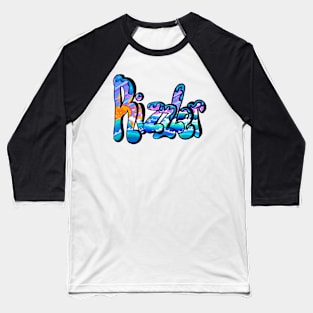 Rizzler graffiti urban street slang text with blue drips Baseball T-Shirt
